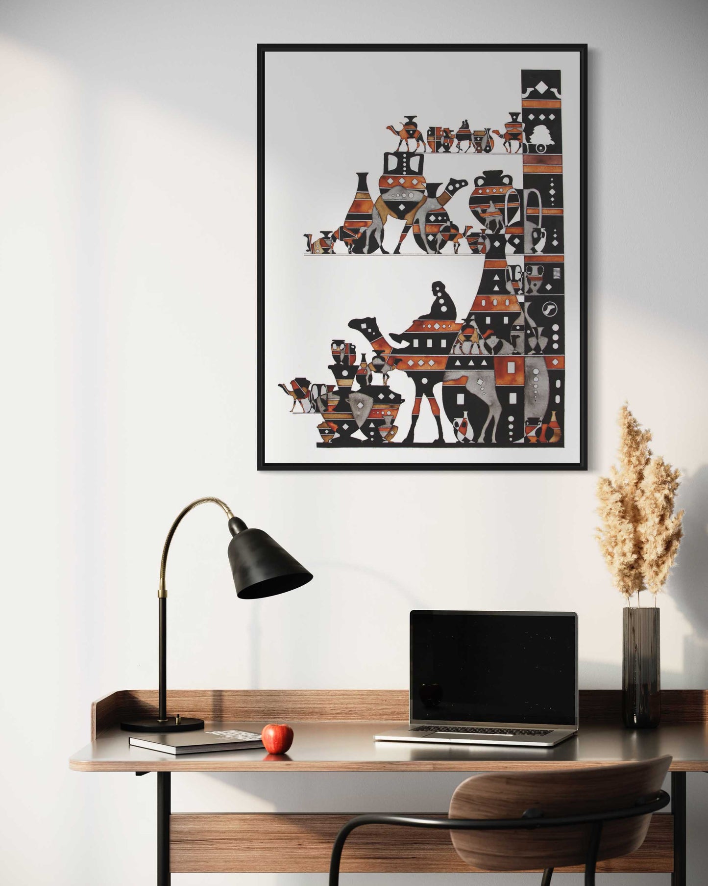 Camels & pottery poster